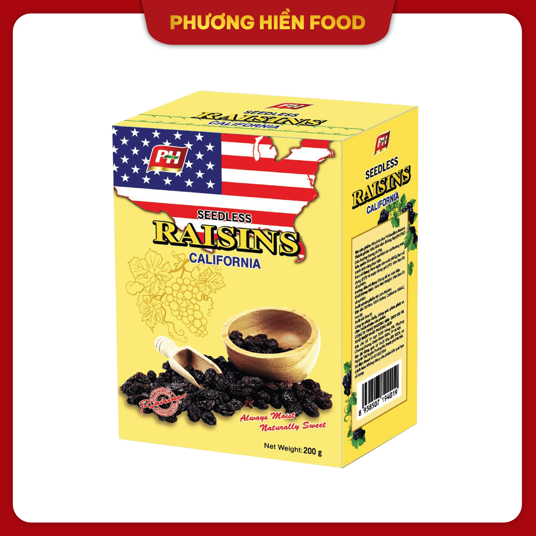 Nho khô đen nhập khẩu Mỹ Raisins 200g