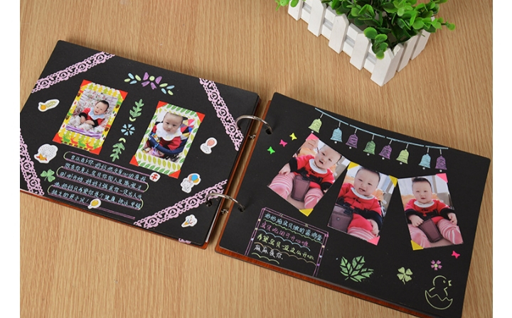 Album Ảnh Gỗ Dán (Album DIY) Tặng Kèm Miếng Dán
