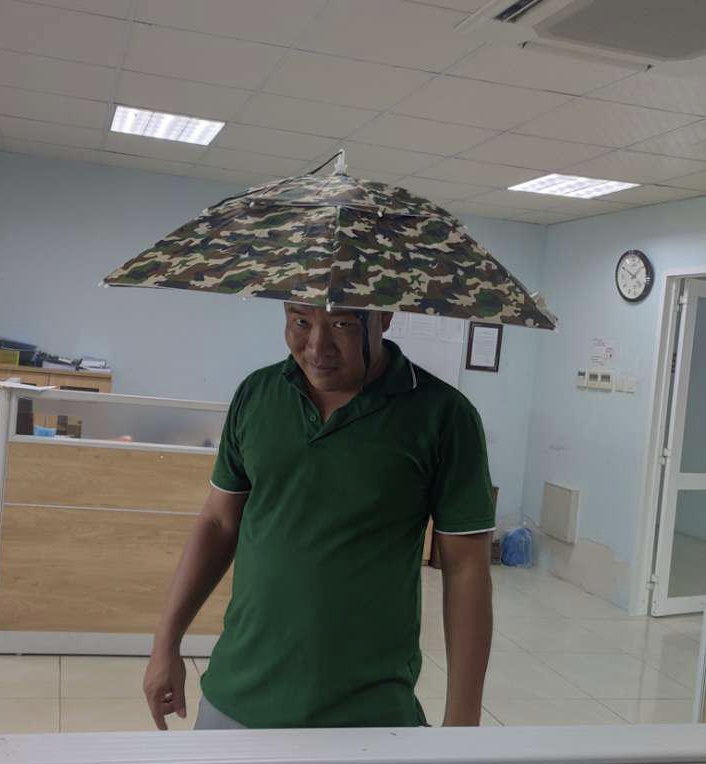 Ô dù đội đầu đi câu