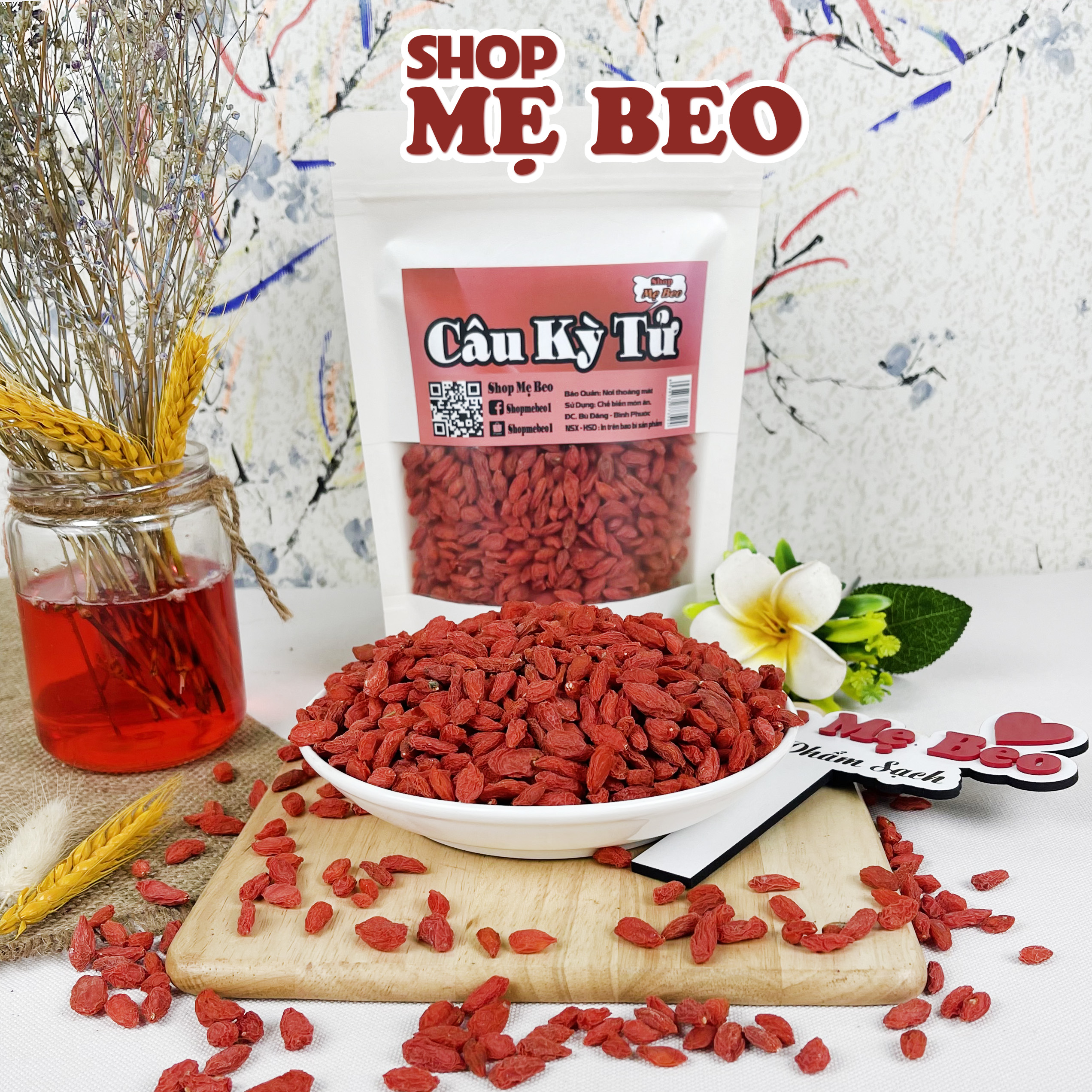 Kỷ Tử Đỏ (Câu Kỉ Tử) Sấy Khô Shop Mẹ Beo