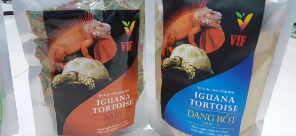 Combo thức ăn bột và thức ăn viên tổng hợp VIF cho rồng Nam Mỹ size dưới 7x - VIF Iguana tortoise food