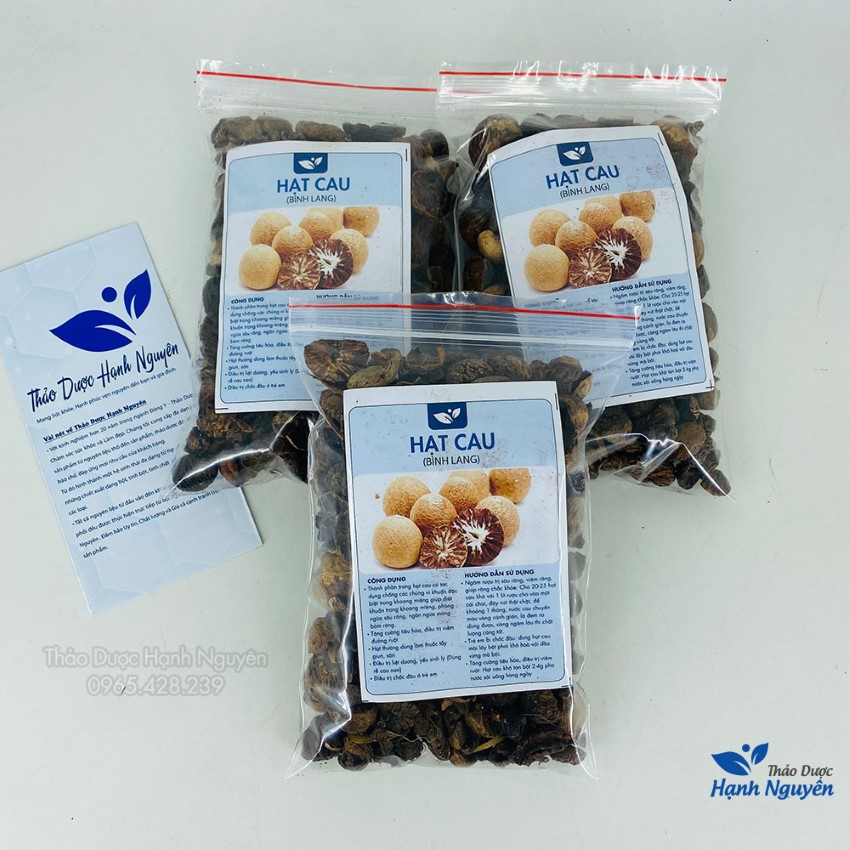 Hạt cau khô 100g, binh lang, giúp kháng khuẩn, ngừa sâu răng, giảm chướng bụng, đầy hơi, khó tiêu