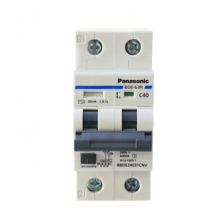 Cầu dao chống giật 20a 25a 32a40a50a 63a panasonic - bảo vệ quá tải ngắn mạch & chống rò