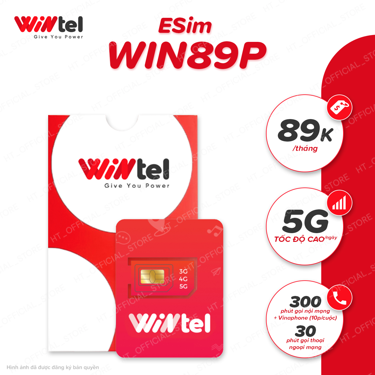 SIM CHƯA KÍCH HOẠT - SIM 4G Wintel Win89P - SIM Data Không Giới Hạn