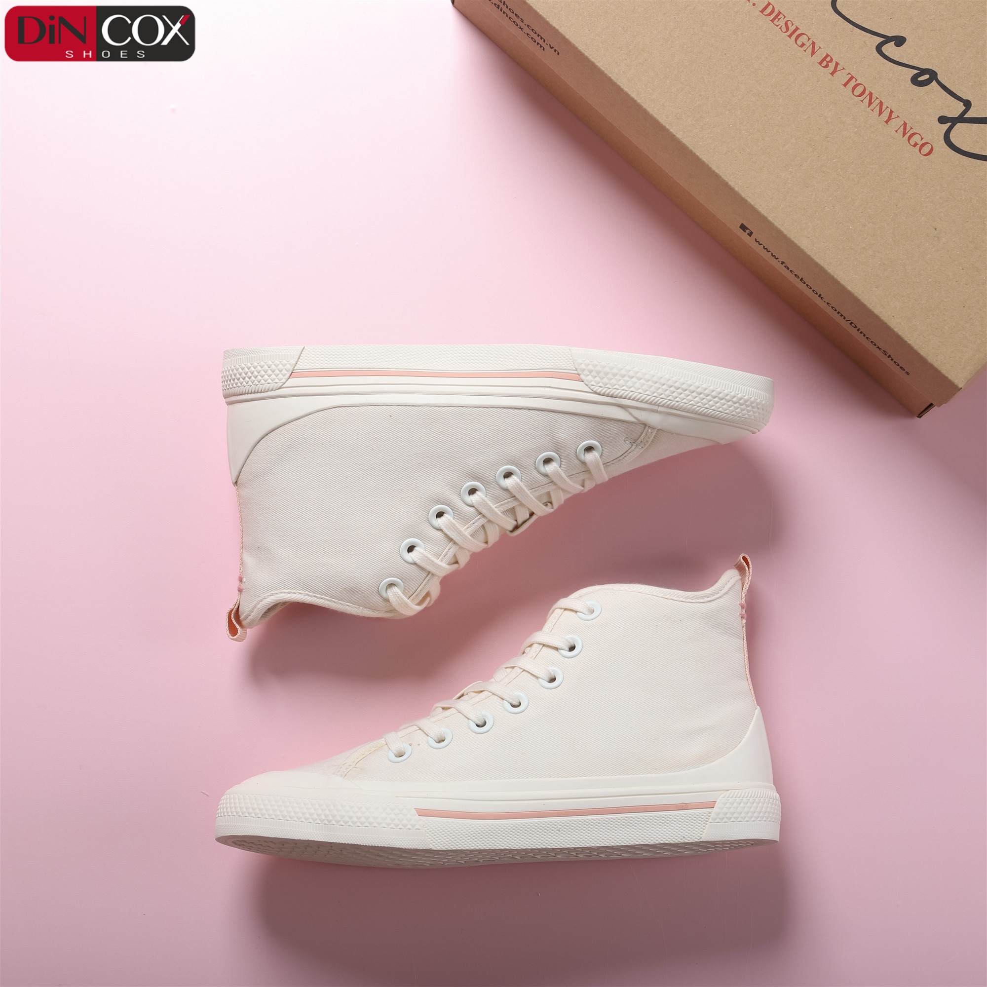 Giày Sneakers Nữ DinCox White D09