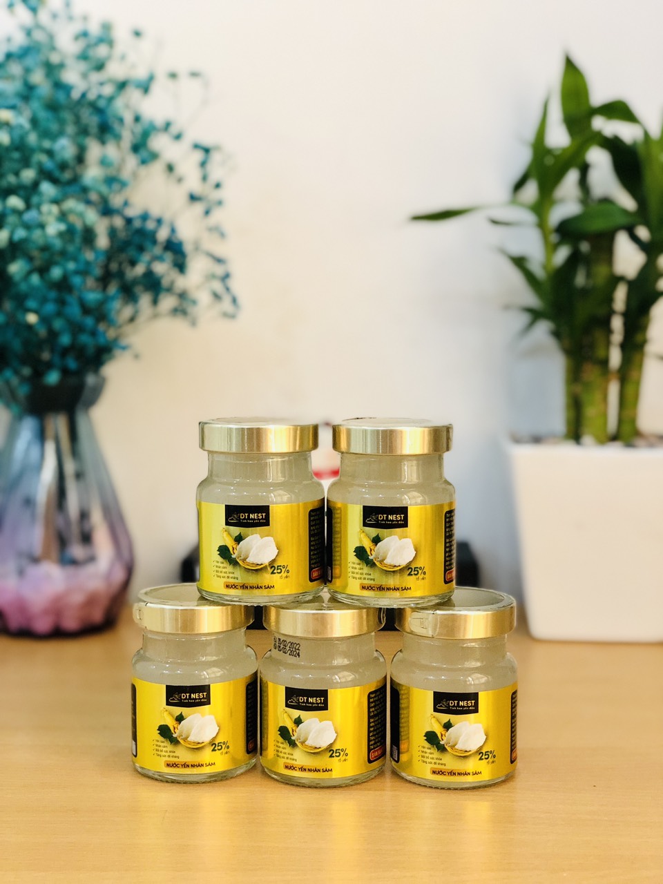 [Combo 6 hủ] Yến chưng sẵn với nhân sâm (25% yến)