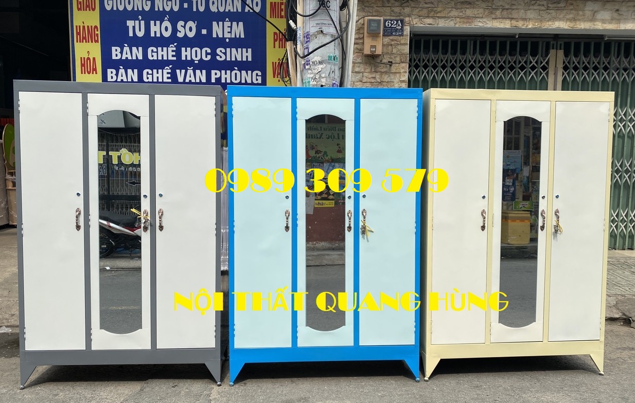 Tủ sắt quần áo 3 cánh lớn cao cấp hcm