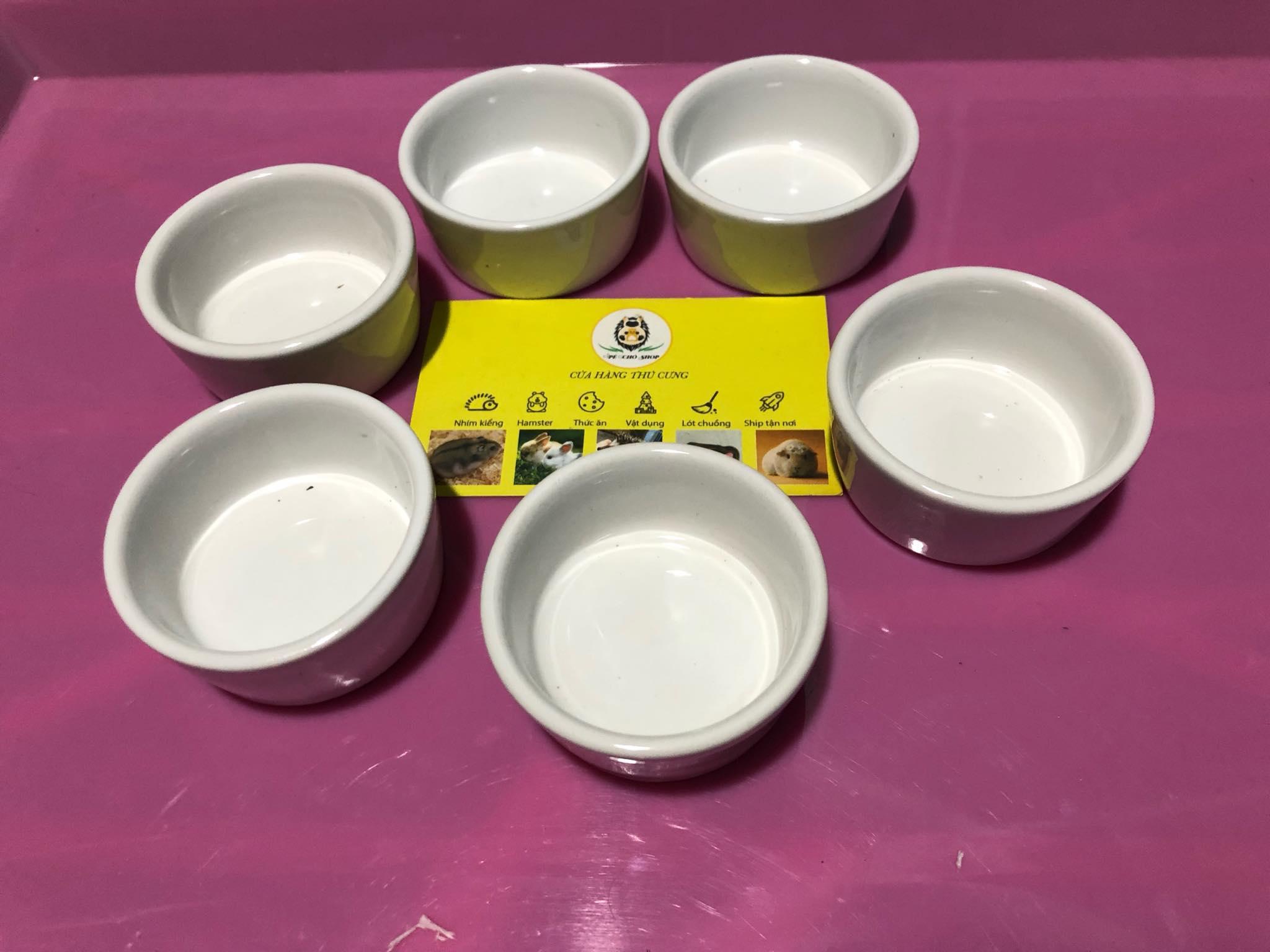 [HCM]Chén sứ đựng thức ăn cho thú cưng nhỏhamster.