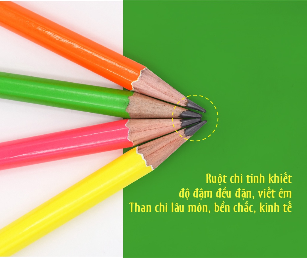 Bút chì gỗ STABILO Swano 4907-HB ( neon, có tẩy)