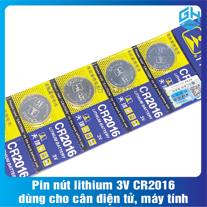 Pin nút CR2016 lithium 3V dùng cho cân điện tử, máy tính