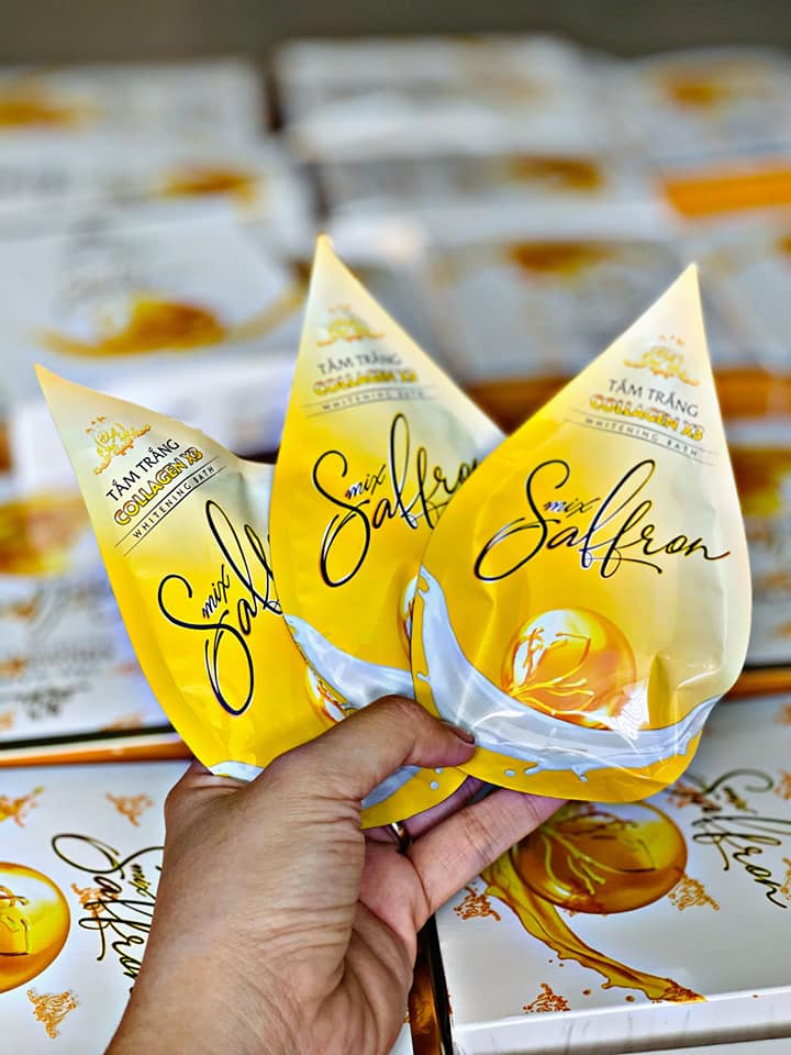 Tắm trắng Collagen X3 Luxury Mix Saffron Đông Anh - Hộp 3 Gói Chính Hãng
