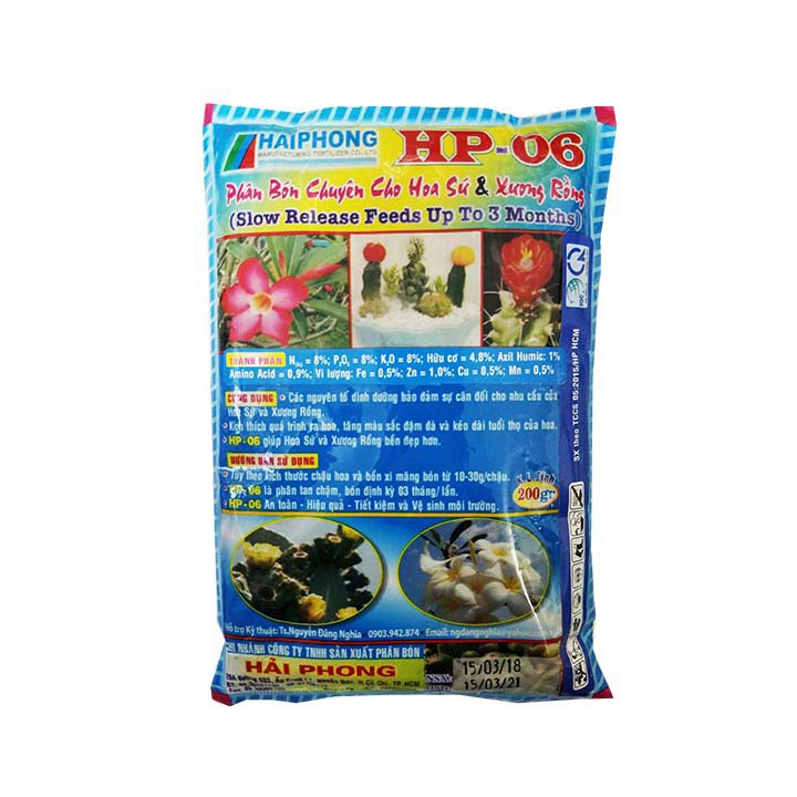 Phân bón tan chậm HP-06 chuyên cho hoa Sứ - Xương Rồng giúp mập thân - dày lá - hoa to | Vạn Tín Store
