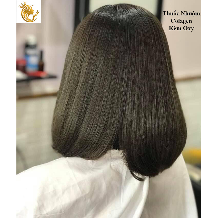Thuốc Nhuộm Tóc Nâu Ánh Rêu Kèm Oxy