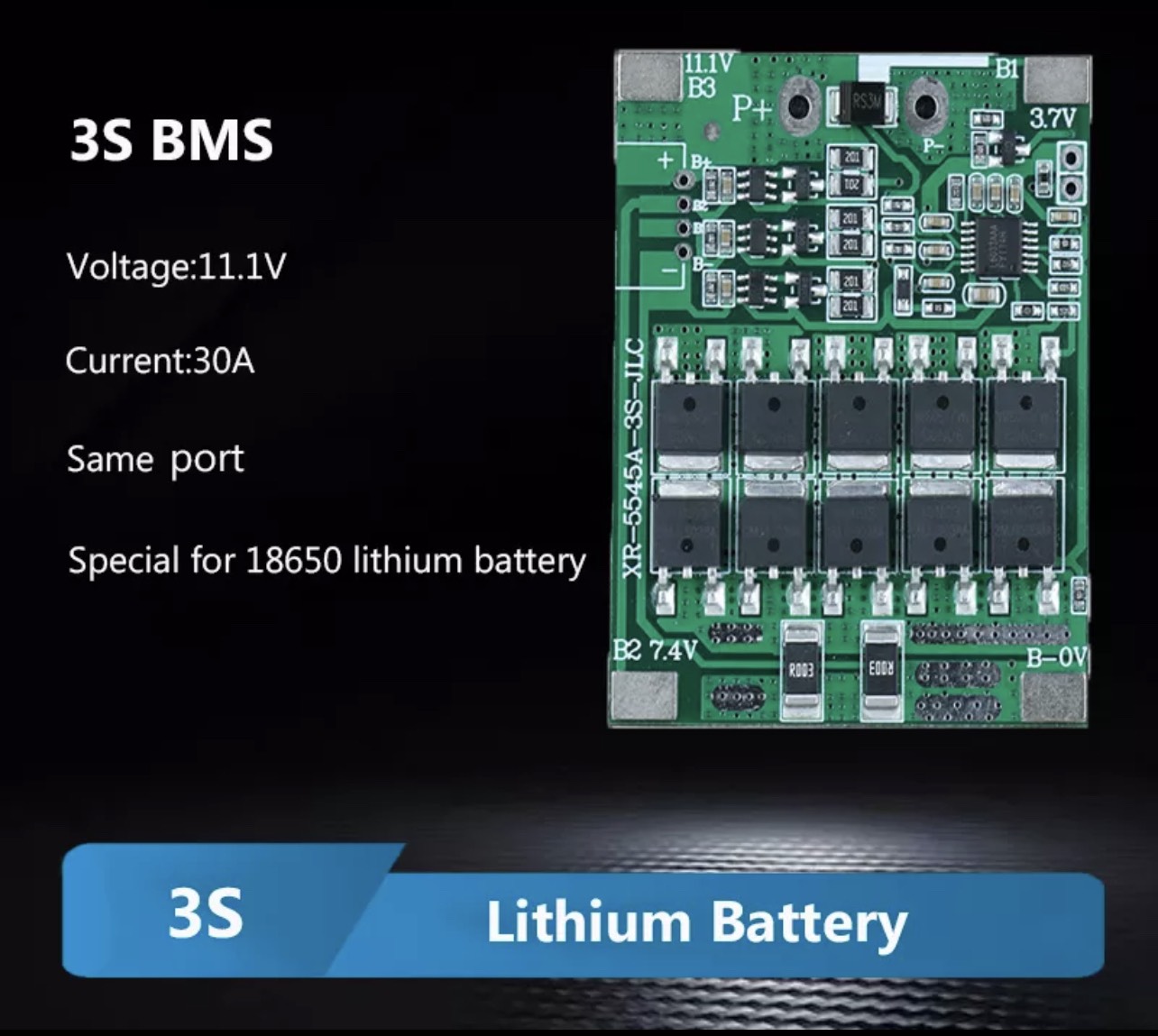 Mạch 3S 30A XR Bảo Vệ Pin Li-ion.