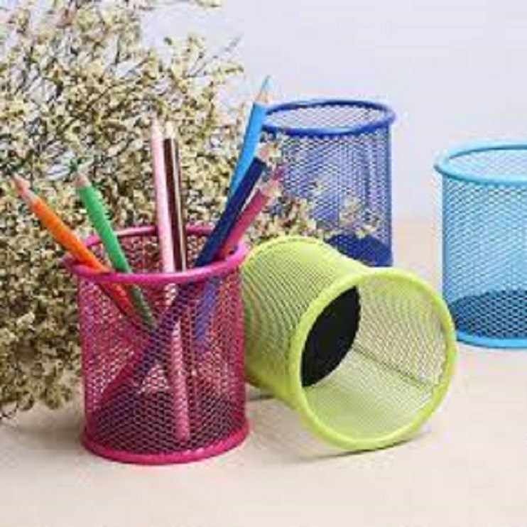 Cốc cắm bút sắt tròn