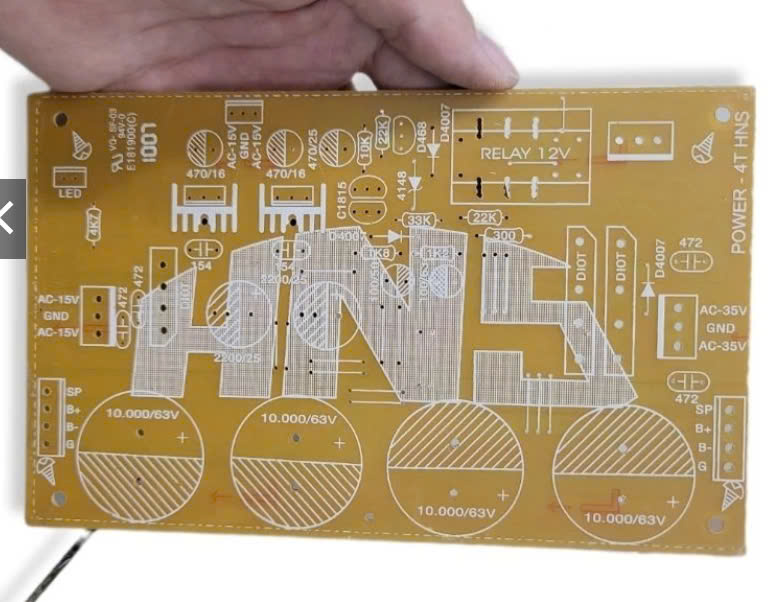 Mạch in Bo nguồn 4 tụ PCB 2 Tụ 4 Tụ