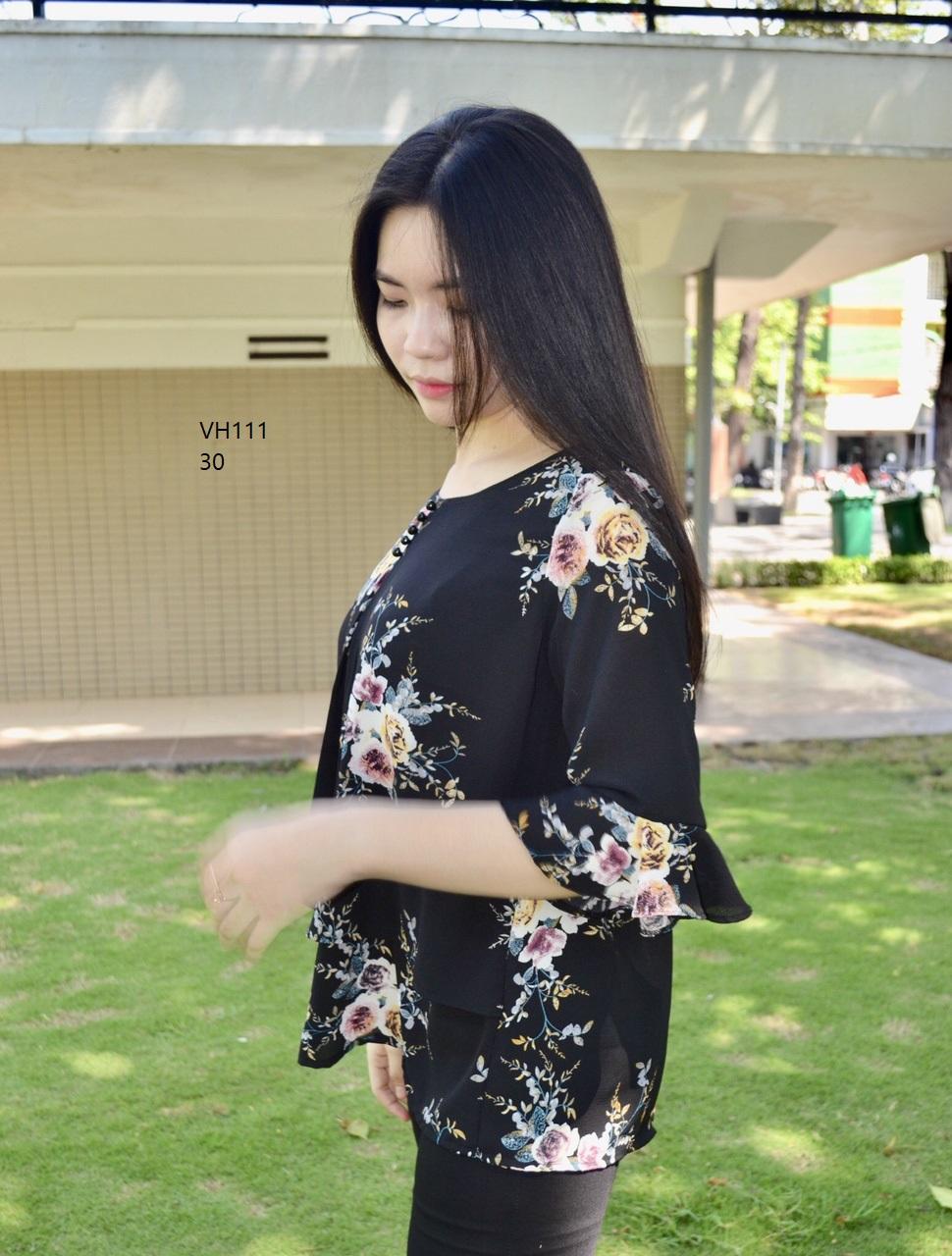 vh111 ÁO KIỂU TRUNG NIÊN HOA