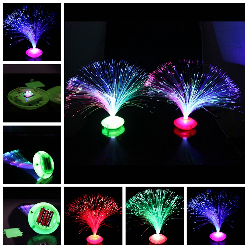 [Gary Lidia] Color Changing LED Fiber Optic Night Light Lamp Stand Home