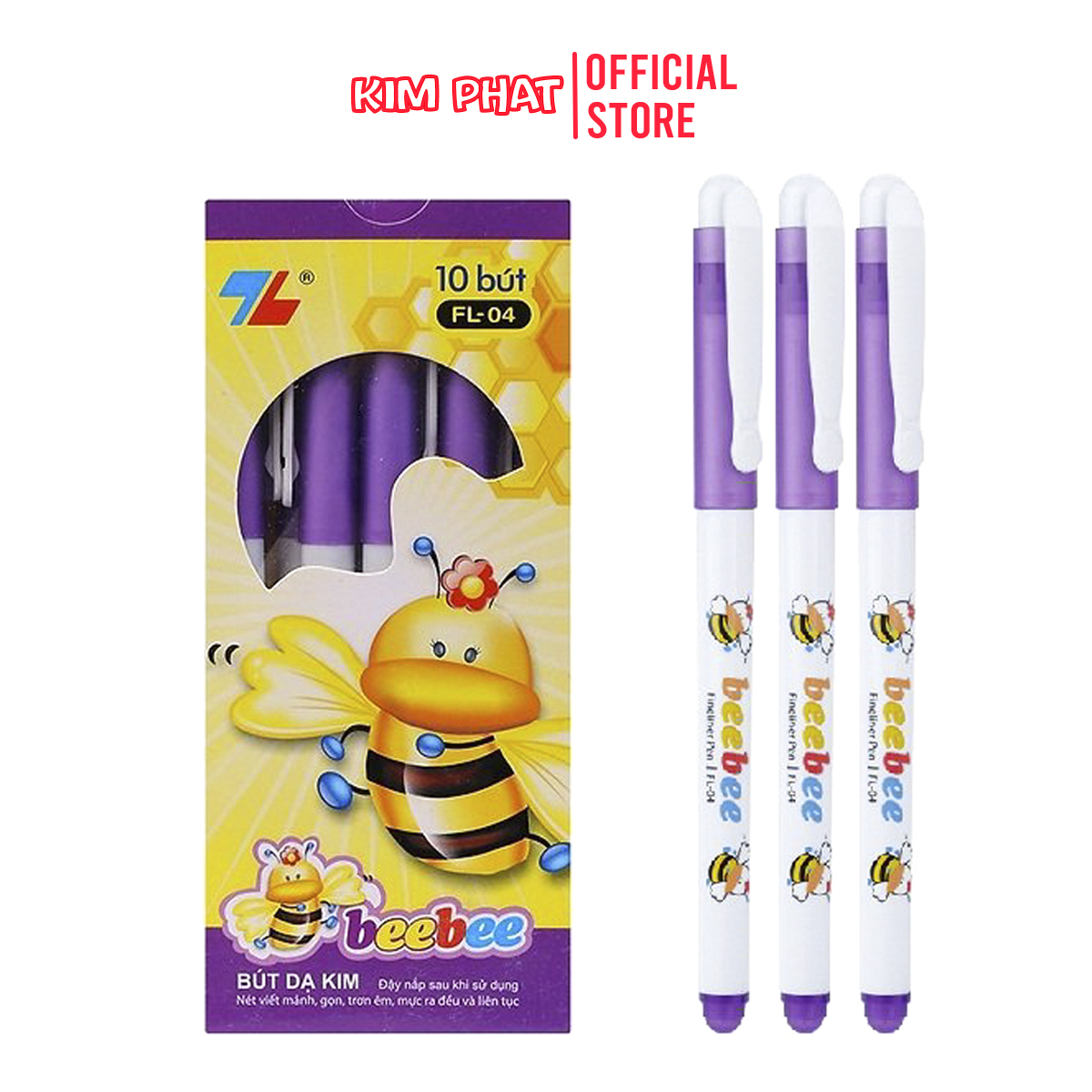 Hộp 10 bút dạ kim THIÊN LONG FL-04 (Beebee)