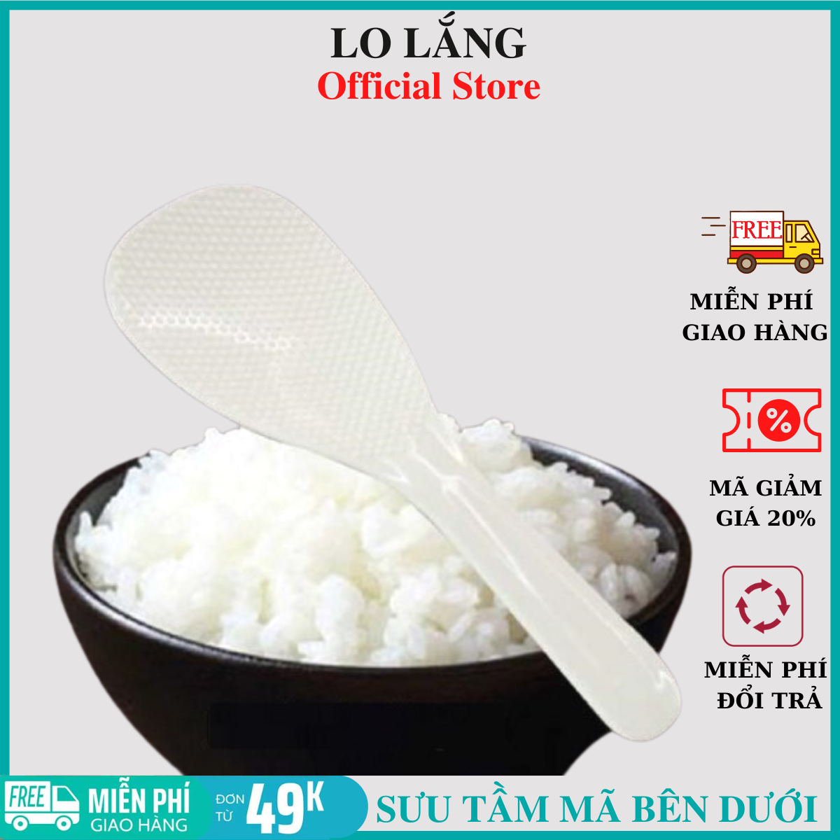 Vá nhựa múc cơm chống dính cao cấp