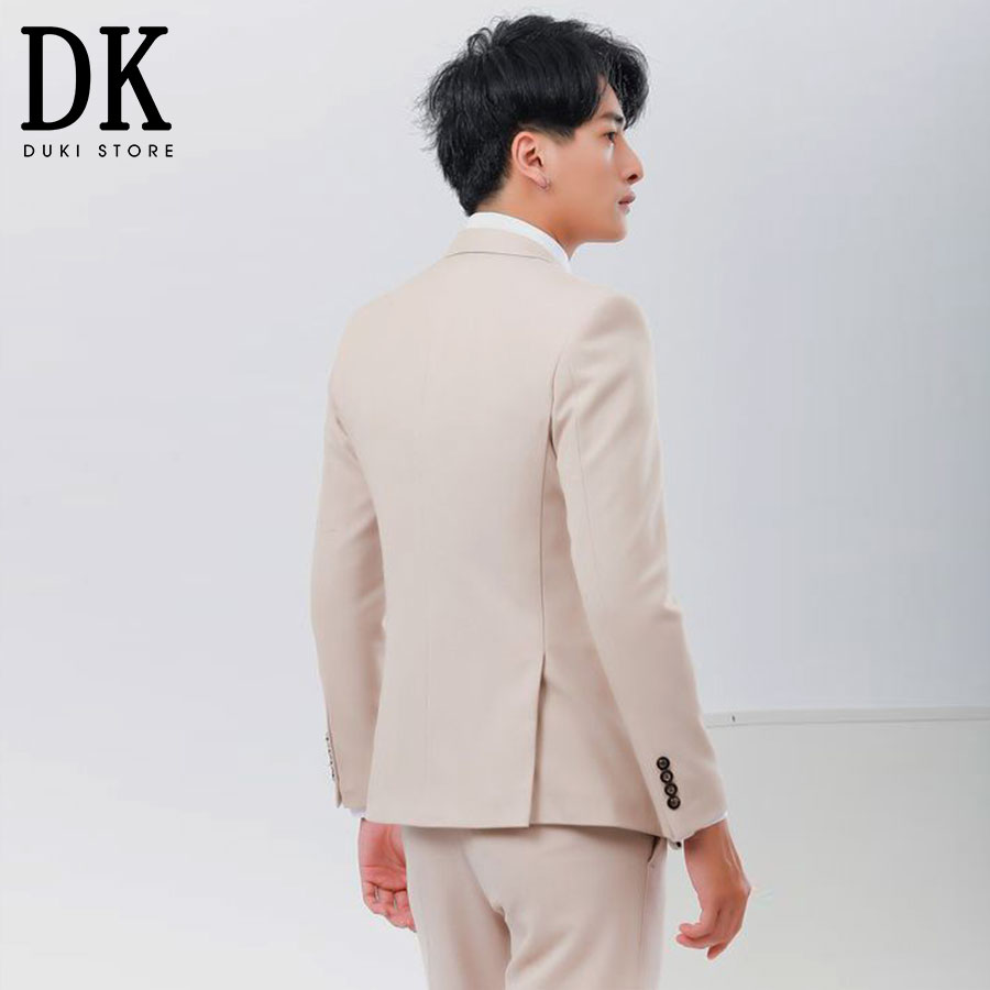 Bộ vest nam Hàn Quốc cao cấp màu kem trẻ trung DKA0014 - DUKI STORE