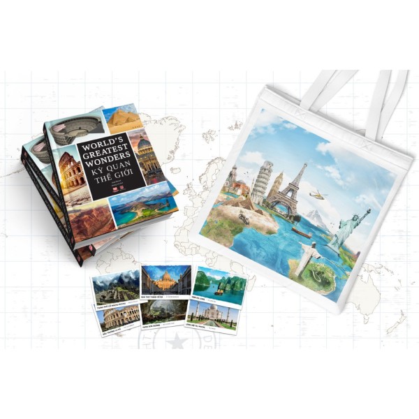 Sách Kỳ Quan Thế Giới - World’s Greatest Wonder - Phiên bản Đặc Biệt: Tặng Kèm Túi Canvas Độc quyền + Bộ Postcard + 1 Cuốn sách 80 Bản Đồ