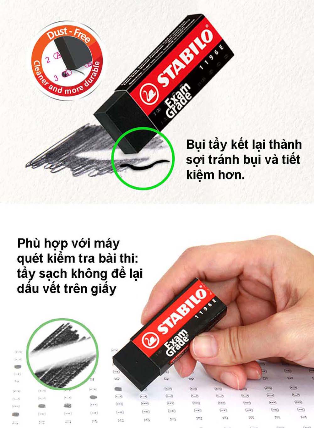 Gôm STABILO Exam Grade ER196E (đen lớn)