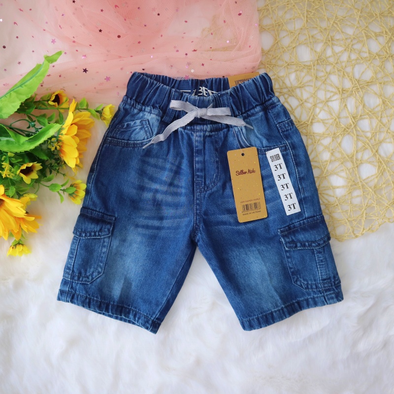 Quần bò lửng bé trai 1-15 tuổi (9-45kg) phối túi hộp, chất vải xịn 100% cotton