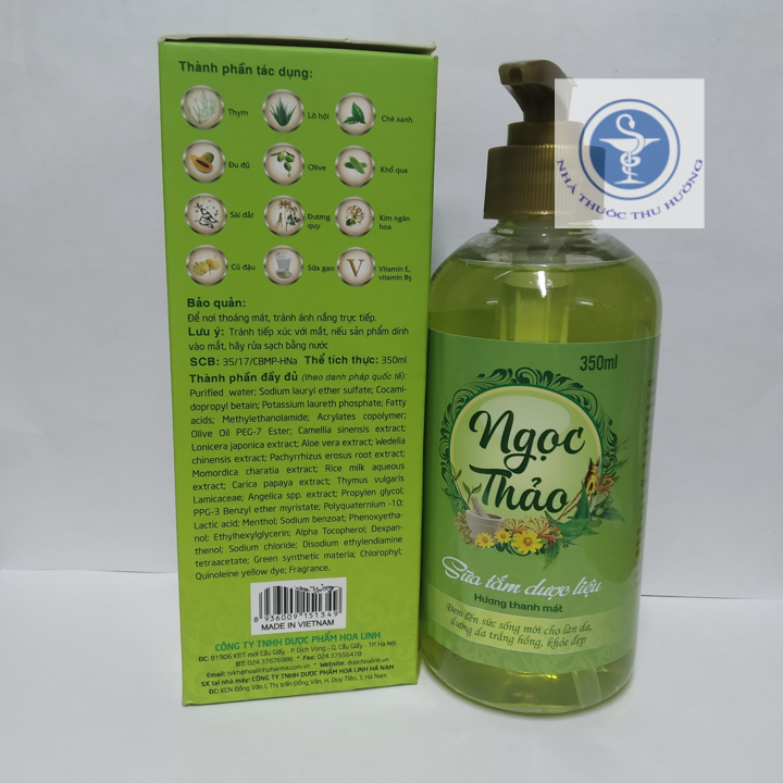 Sữa tắm dược liệu Ngọc Thảo chai 350ml