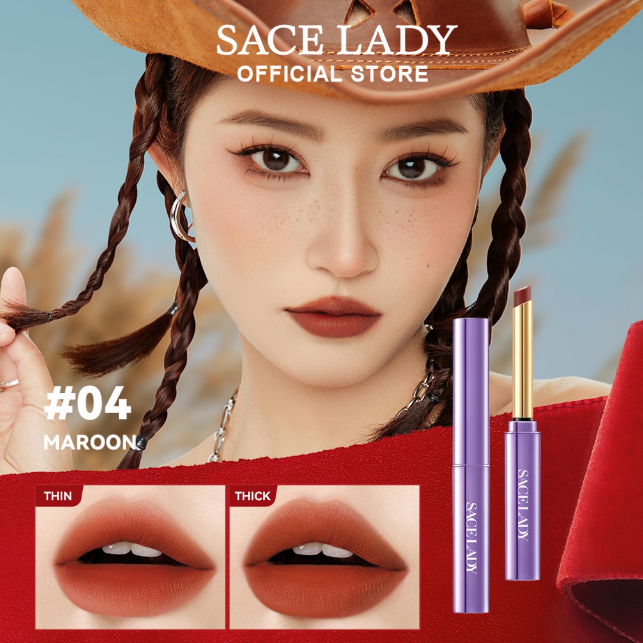 [Hoản Tiền 20%] Son Môi SACE LADY Son Thỏi Lì Nhung Mịn Son
