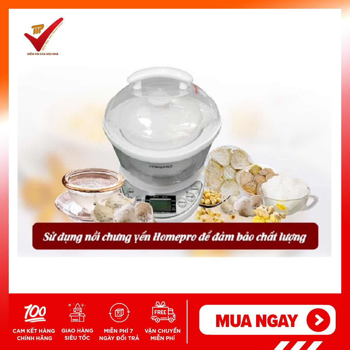 [Voucher 7% Max 800K] NỒI CHƯNG YẾN ĐA NĂNG CAO CẤP HOMEPRO HP-7M( BH chính hãng)
