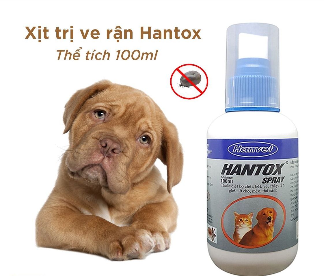 Thuốc xịt ve rận chó mèo Hantox Spray diệt tận gốc bọ chét và kí sinh trên