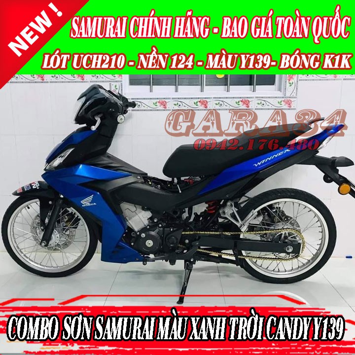 [HCM]COMBO SƠN SAMURAI MÀU XANH DA TRỜI CANDY Y139 4 CHAI