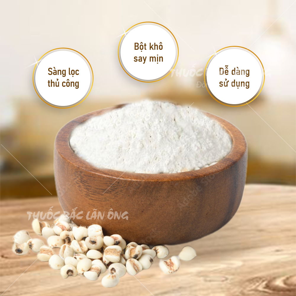 Bột y dĩ nếp 100g, bột bobo, nguyên chất, thơm mịn, dùng pha uống, nấu cháo, đắp mặ nạ - Lãn Ông