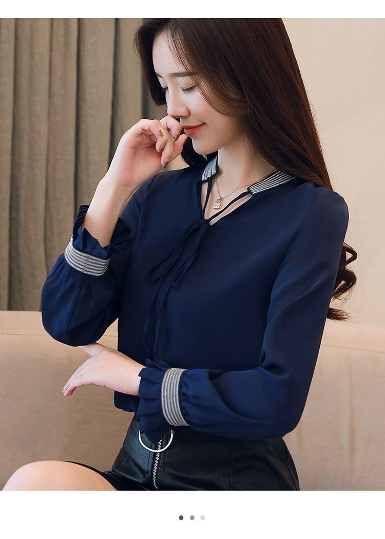[HCM]Áo công sở cổ nơ xếp ly tay