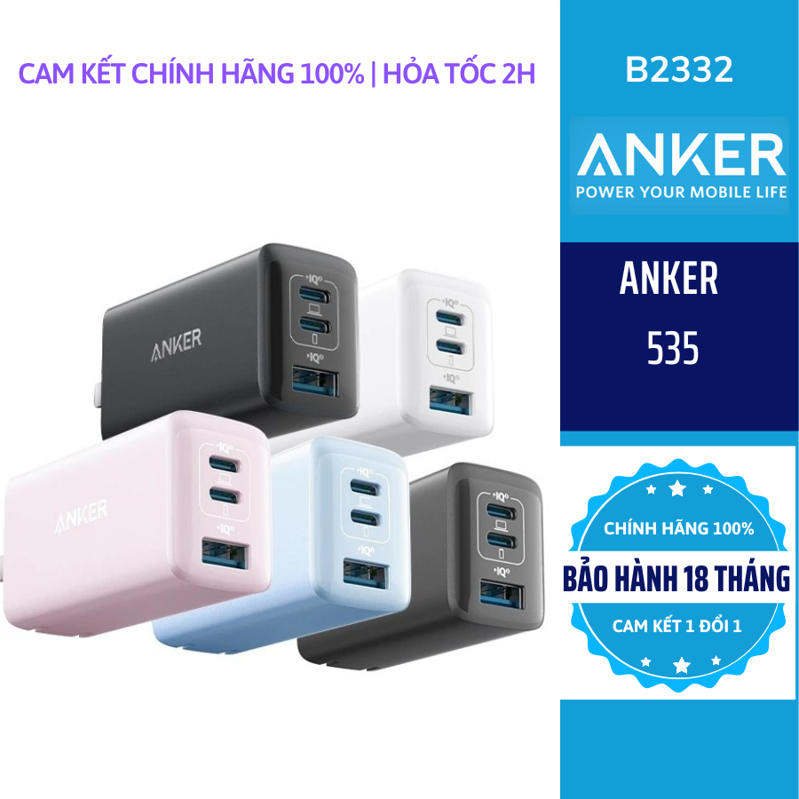 Củ sạc nhanh Anker Powerport III Nano 65W A2332 - Anker 535 PPS , QC3.0