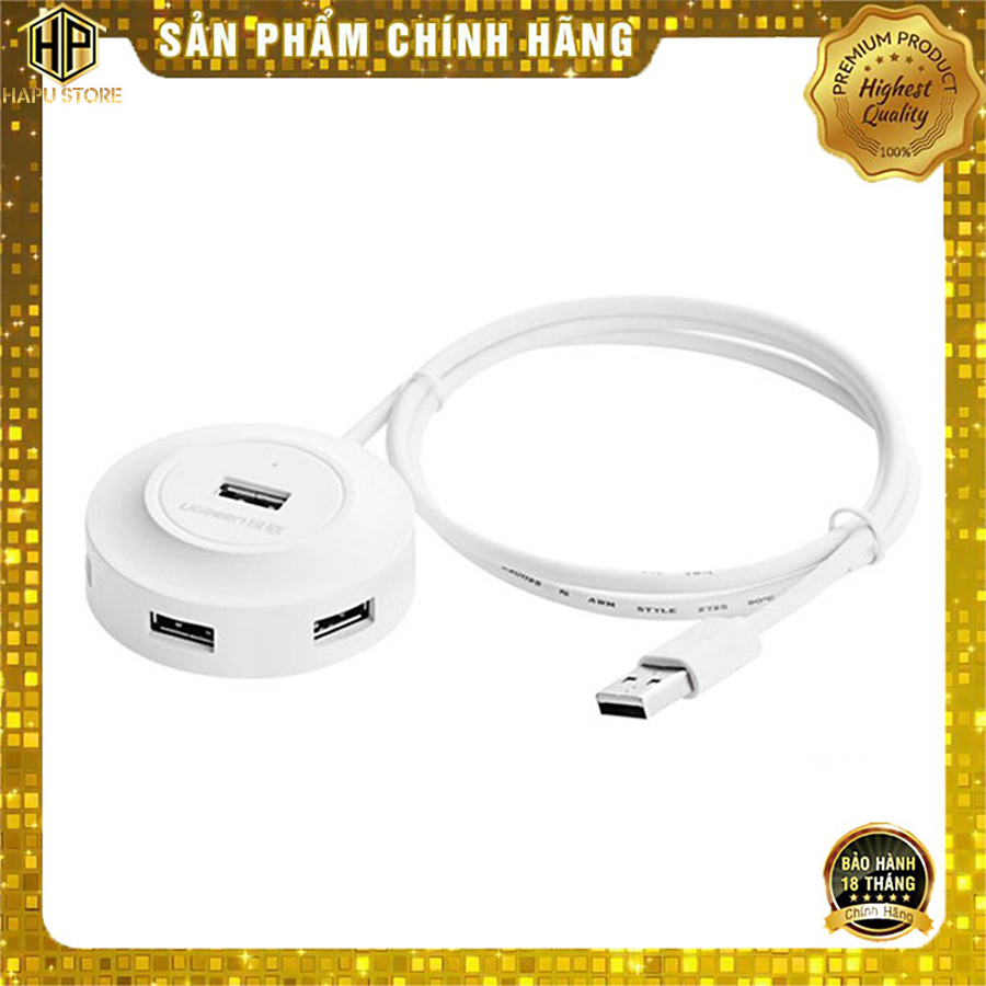 Bộ chia usb 2.0 ra 4 cổng ugreen 20270 màu trắng chính hãng - hapustore