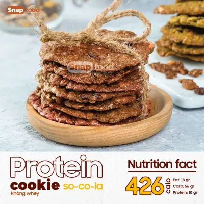 Bánh quy NĂNG LƯỢNG - Protein Cookies không Whey vị Chocolate (300gram) - Snap Food