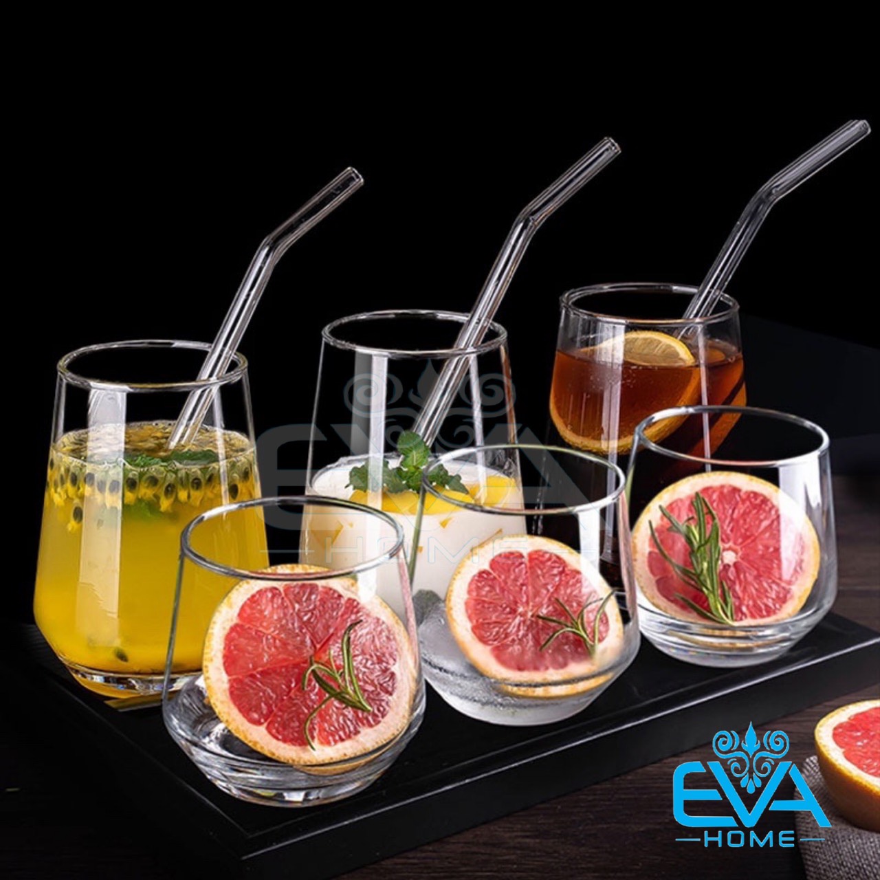 Set 12 Ly Thuỷ Tinh Dáng Oval Cao Cấp Deli Gồm 6 Ly Oval Lùn 370 Ml ES7018-2 Và 6 Ly Oval Lỡ 390 Ml ES7018-1 M3032