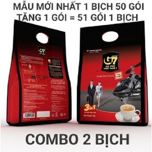 HCMdate 2024 Combo 2 Túi Cà phê hòa tan Trung Nguyên G7 3in1 50 gói x 16g