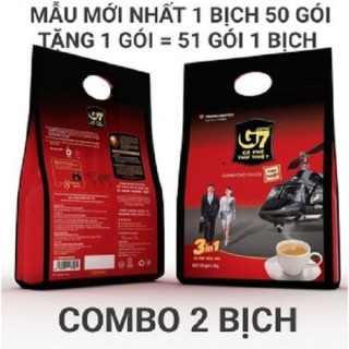 HCMdate 2024 Combo 2 Túi Cà phê hòa tan Trung Nguyên G7 3in1 50 gói x 16g thumbnail
