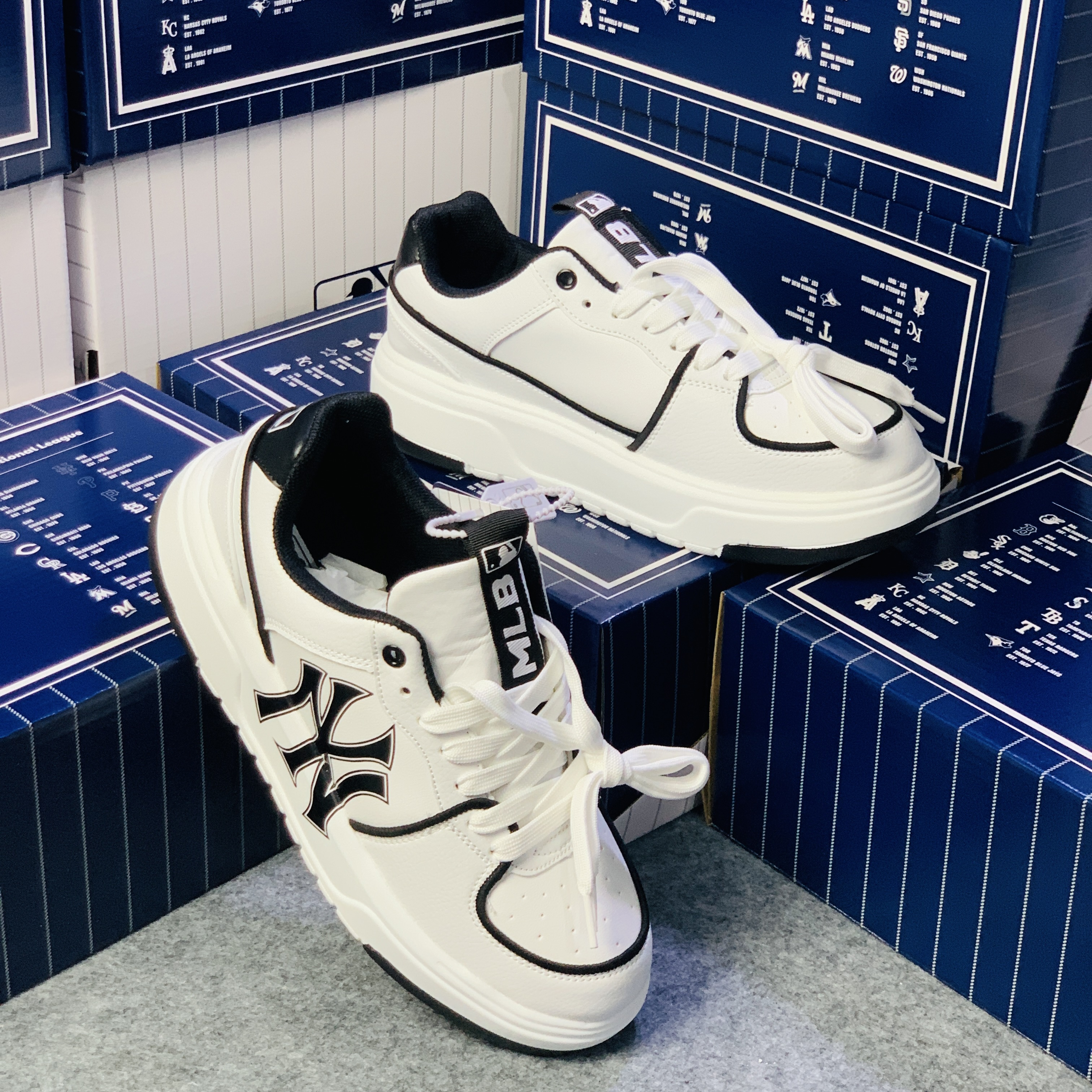 Giày Sneaker Chunky Liner White / Green Nam Giày Sneaker Độn Đế Hack Chiều Cao