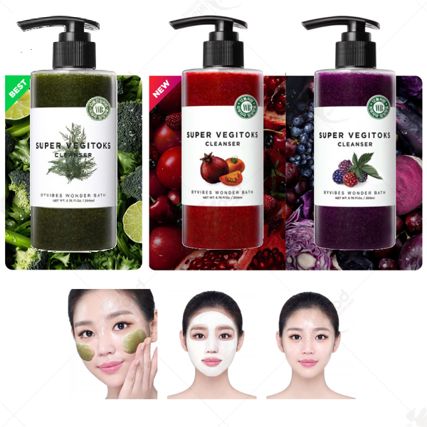 [HCM]Sửa Rửa Mặt Thải độc Rau Củ Quả  3in1 Super Vegitoks 300ml