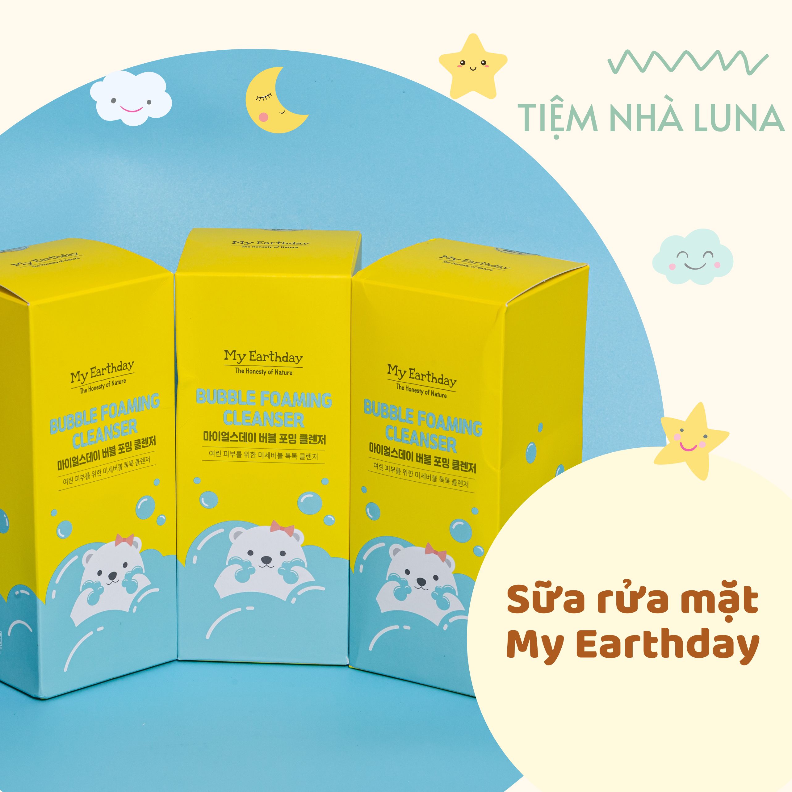 Sữa rửa mặt tạo bọt cho bé My Earthday chai 300ml