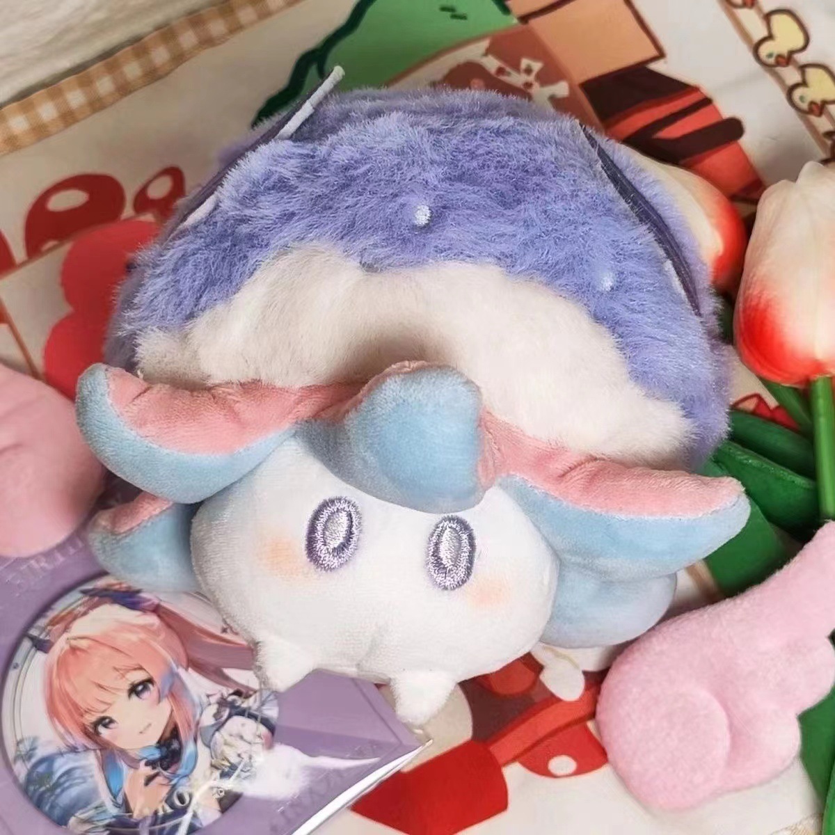 Genshin Impact Sangonomiya Kokomi Fungus Fungi Plush Doll DIY Pendant Keyring Anime Stuffed Toys Plushine Gift for Kids