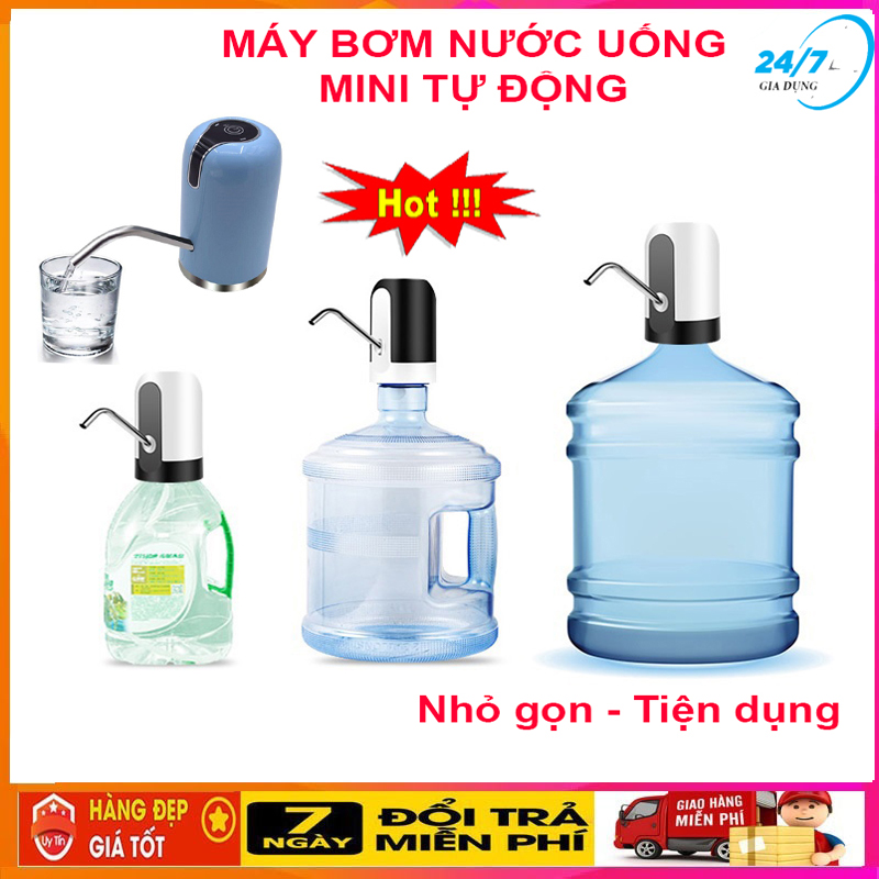 Máy bơm hút nước mini tự động từ bình nước, máy bơm nước cầm tay thông minh tiện dụng sạc USB, vòi hút tự động cho bình nước khoáng, máy bơm hút tự động cho bình, can, chum - Giadungbv247