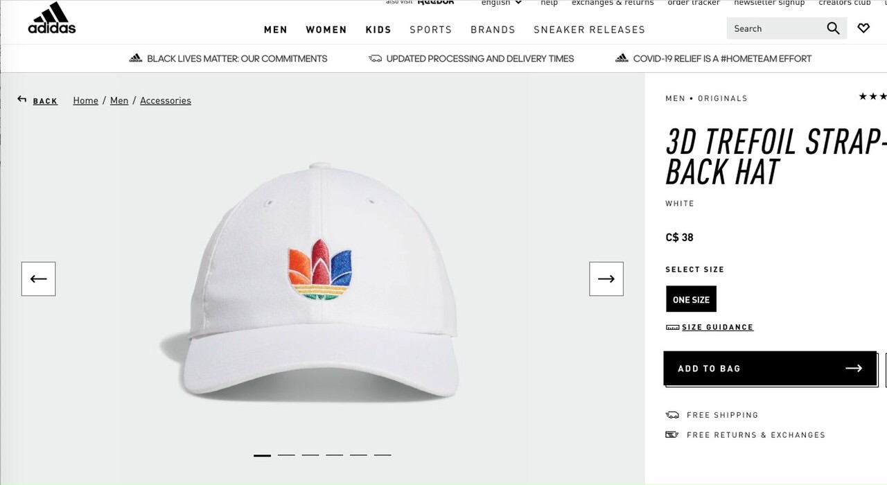 Mũ adidas trắng logo 3d