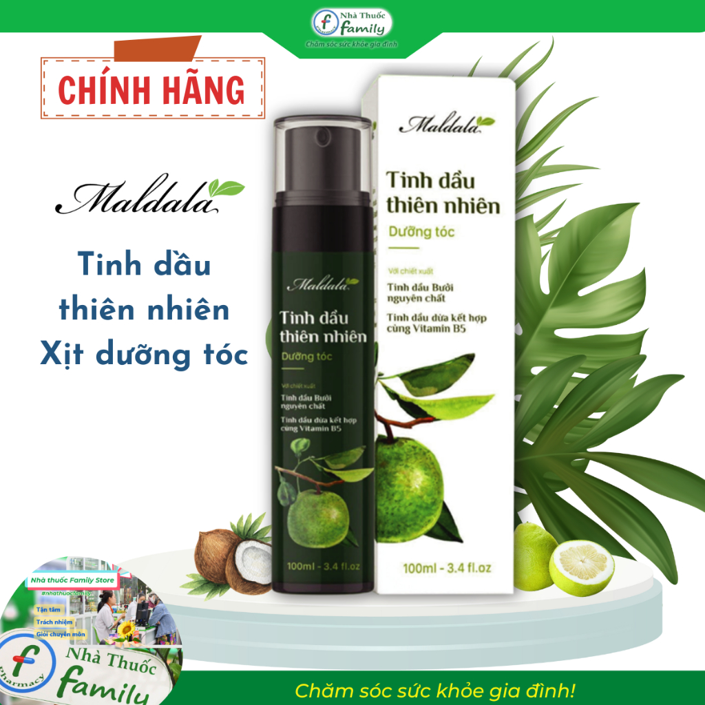 Madala Tinh dầu thiên nhiên - Chiết xuất Tinh dầu Bưởi & dầu Dừa kết hợp Vitamin B5