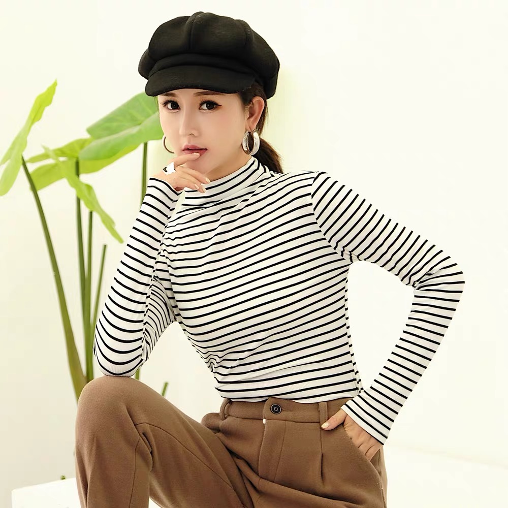MS322 Áo giữ nhiệt cổ 3p kẻ ngang