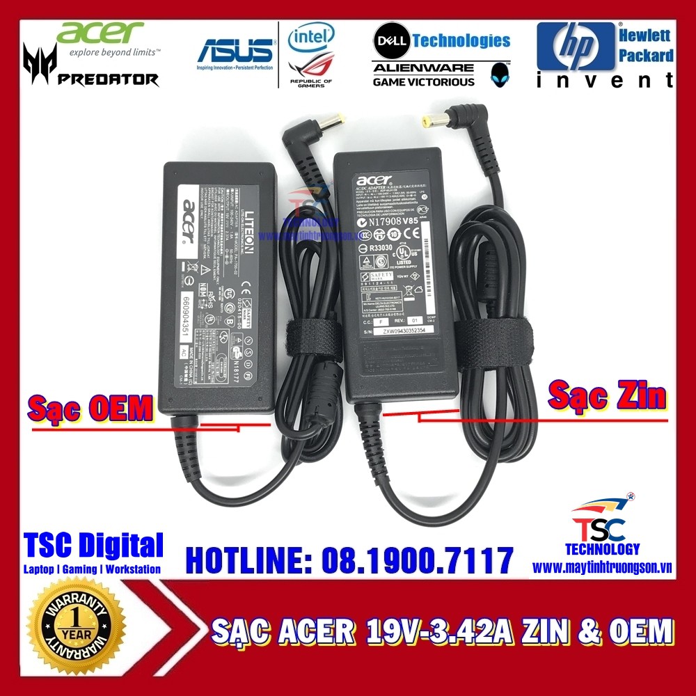 Sạc Laptop ACER 19V-3.42A